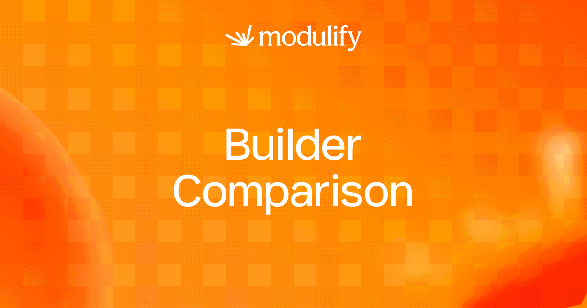 Cover for "Lovable vs Bolt vs Replit vs v0 vs Modulify: An Honest 2026 Comparison", showing a feature comparison matrix of Modulify against Lovable, Bolt, Replit and v0