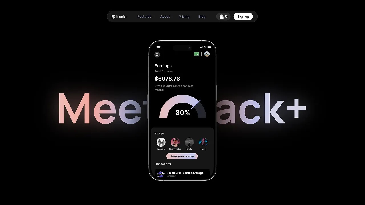Black Plus template preview