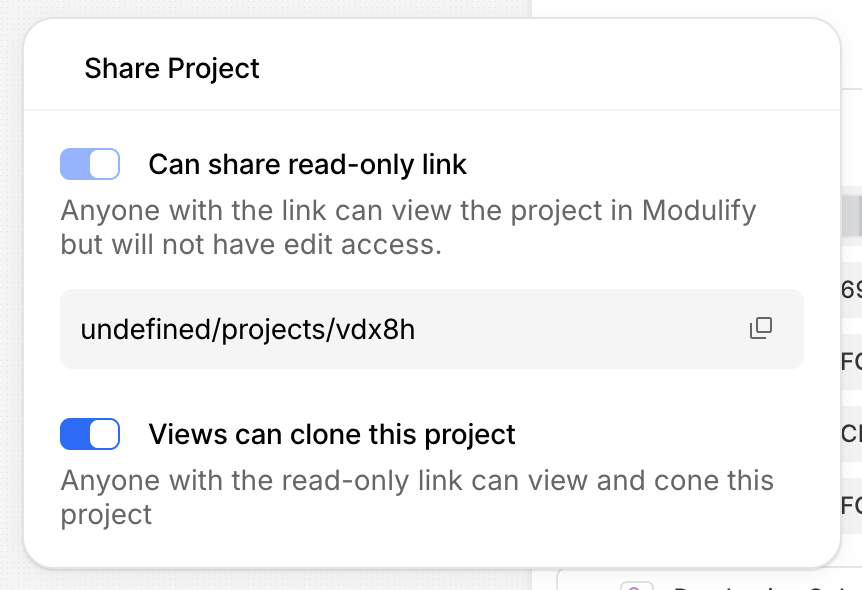 Modulify preview-only link 
