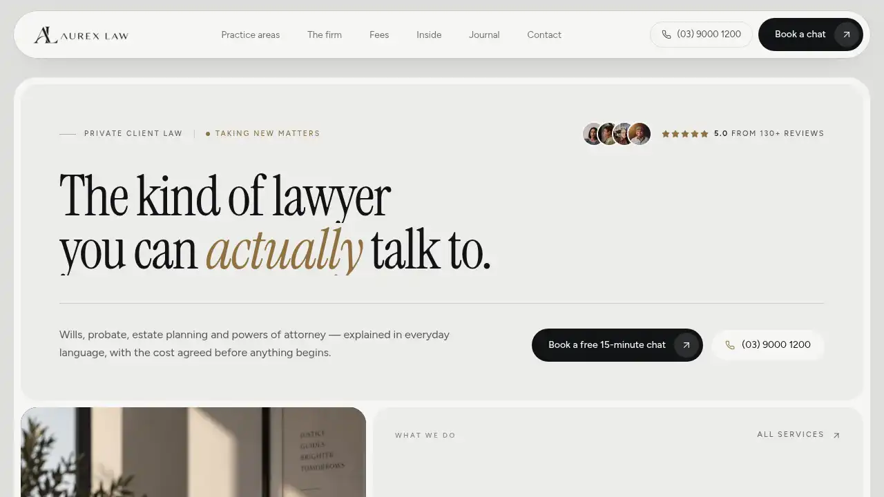 Aurex Law template preview