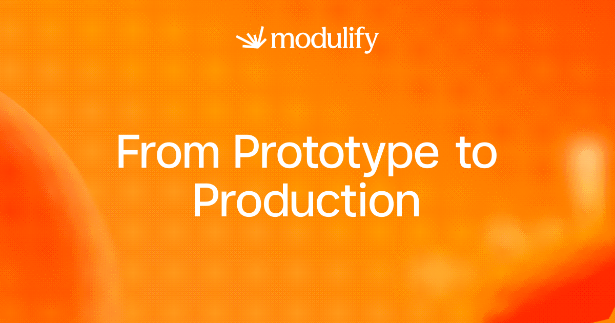 Cover for "From Prototype to Production", showing a live app dashboard beside the production-readiness checks for security, scale and confidence