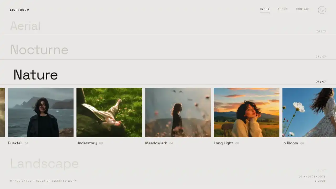 Lightroom template preview